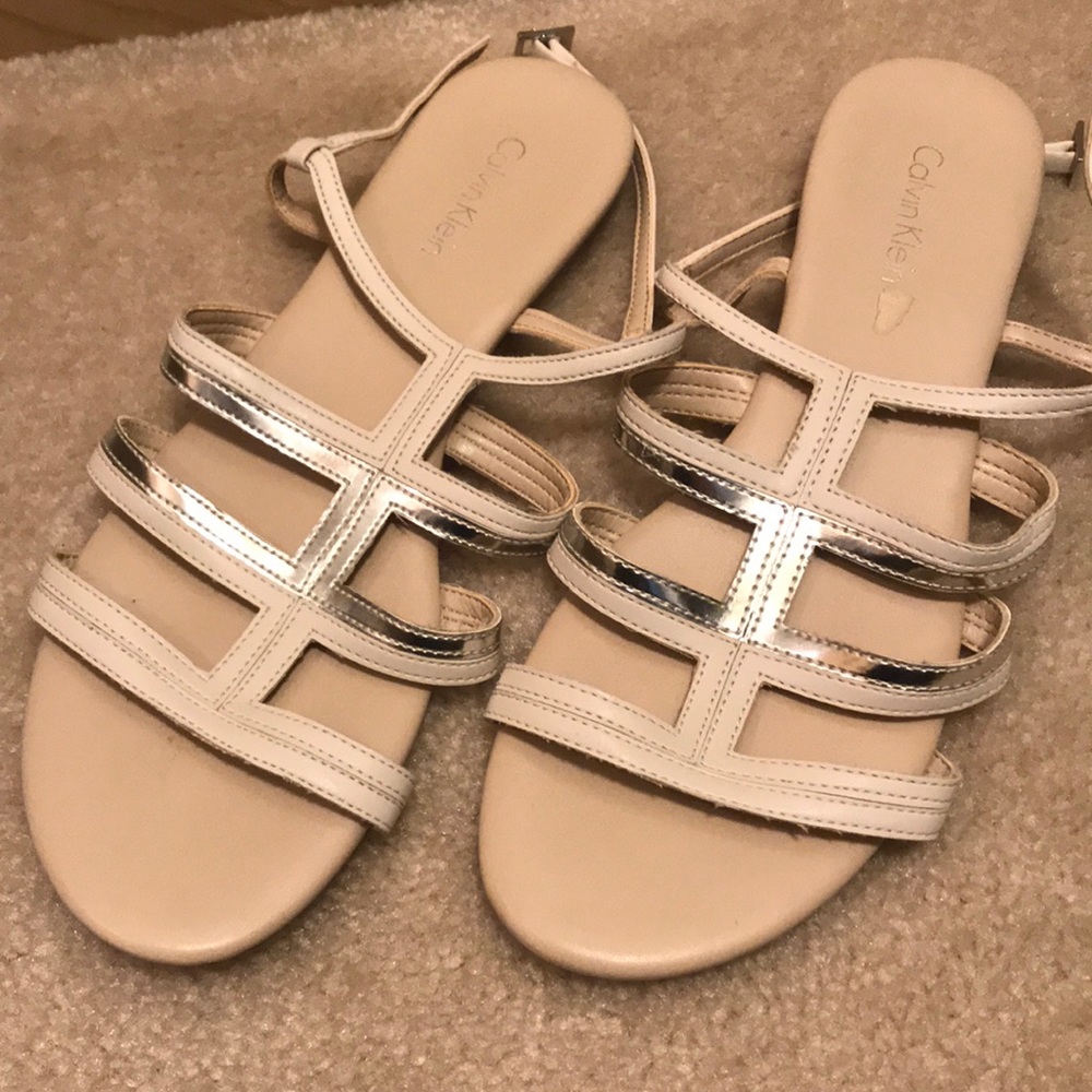 Calvin Klein cream sandals!